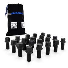 20x Radschrauben M14x1,5x27 Kugelbund R13 SW17 Radbolzen Schwarz inkl. Beutel