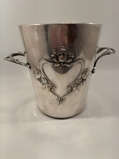 Champagner Sekt Weinkühler original Jugendstil versilbert signiert