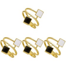  4PCS Open Circle Ring Ästhetische Ringe Verstellbare Ringe Festival