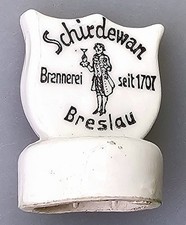 Alter Porzellan Schnapsflaschen Verschluss Carl Schirdewan Breslau seit 1707