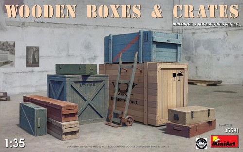 Miniart wooden boxes crates - wooden,