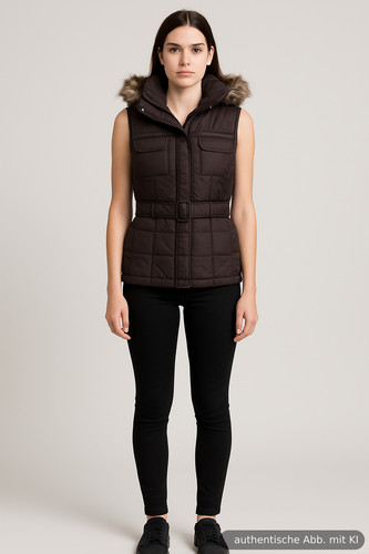 Damen steppweste braun mit - steppweste,