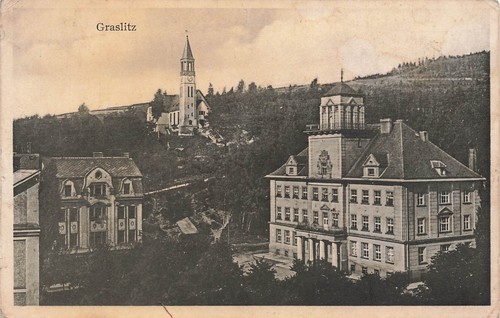 Graslitz kirche - ak,
