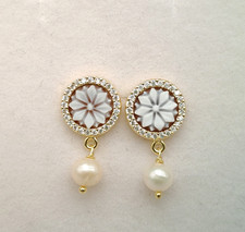 Ohrringe Damen Kamee Silber