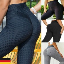 Damen Anti Cellulite Leggings Push Up Sporthose Fitness Gym Yoga Stretch Leggins