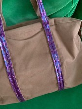 Vanessa Bruno Tasche, taupe/violett Pailletten mit Reißvershluß