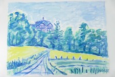 Wilhelm Klußmann Aquarell 1995 sig. Oldenburg Staatstheater 65x45cm N-1654