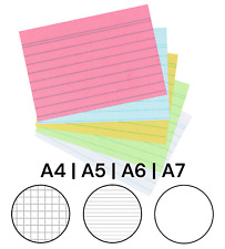 Karteikarten A8 A7 A6 A5 liniert kariert blanco alle Farben 100 Stück