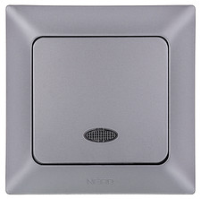 Taster mit Licht Silber mit