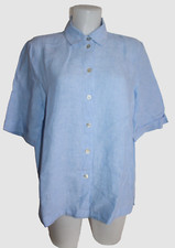 CHRISTIAN BERG Hemd / Bluse Kurzarm Gr. 38 (40) Leinen Hellblau