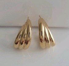 Edle Pierre Lang Ohrringe, Creolen, gold