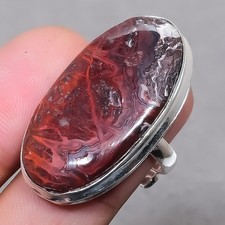 Roter Moosachat ovale Form Edelstein Handarbeit Geschenk verstellbar Schmuck ...