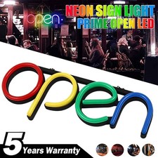 Leuchtreklame Werbung LED Open Geöffnet Schild Pizza Leuchtschild Friseur Coffee