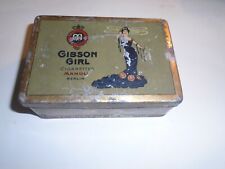 35318 Blechdose Zigaretten Zigarettendose 50er MANOLI Gibson Girl stark bekratzt