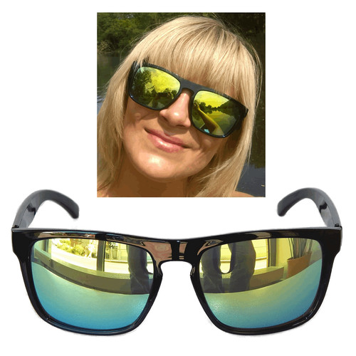 Nerd brille schwarz gelb - gelb, gold