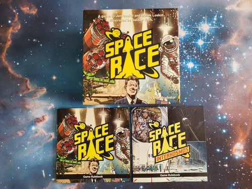 Space race the card - race,