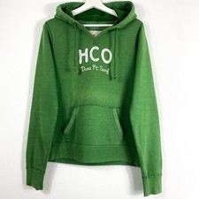 Hollister Kapuzenpullover Hoodie Kapuzensweater Gr.L Damen Grün Logo Kapuze