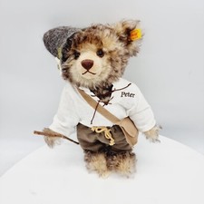 Steiff 661037 Teddybär  Peter Überproduktion mit gelber Fahne 32 cm aus 2003