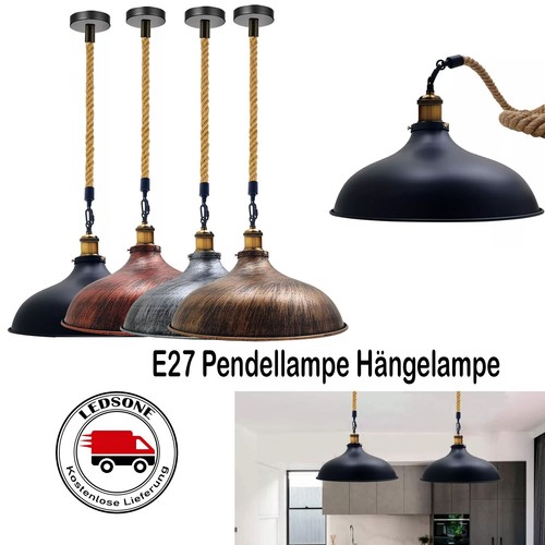 Led pendelleuchte e27 hanfseil - e27,