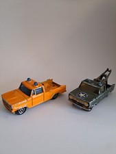 Majorette Dodge Pick-Up Truck France Ech 1/80 orange & grün mit Blaulicht rare