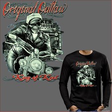 Rocker Biker T-Shirt Langarm Motorrad Roadhouse american retro *4063 bl LS