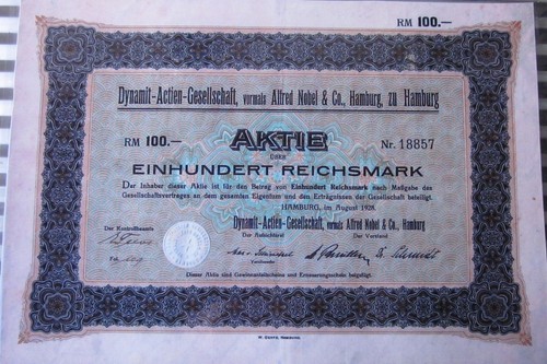 Aktie dynamit nobel 1928 - dynamit-,