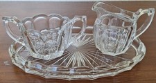 Milch und Zucker Servierset mit passendem Tablett, Glas, mit Sternmotiv