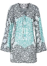 Strand Long-Tunika Gr. 50 Blau