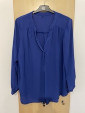 Chiffon Blusentunika  , Farbe Royalblau, Größe 48