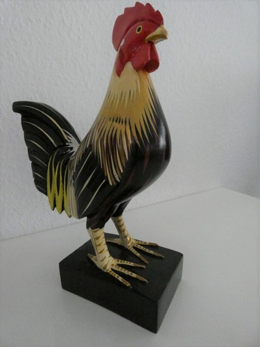 Deko hahn aus - hahn, massivholz