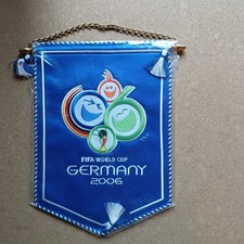 FIFA WIMPEL, Germany 2006,gestickt  mit Metallstange,MAßE 25×18cm ,Orginal Verpa