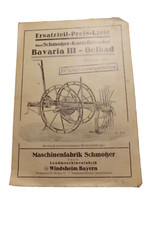 Ersatzteilliste Schmotzer Kartoffelroder Bavaria III Oelbad Ausgabe 1951