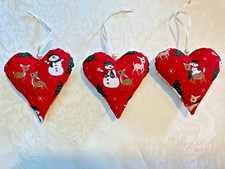 Herzen 3 tlg. ❤️ Tilda Landhaus Handarbeit Weihnacht Advent Sterne Schneemann ❤️