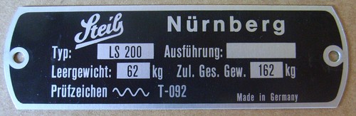 Typenschild steib ls200 - typenschild,