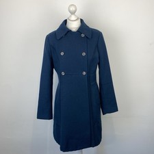 Noa Noa blauer Wollmantel zweireihig Größe M Damen Jacke Winter warm