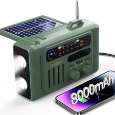 Solar Radio Handkurbel 8000 mAh Notfall Radio AM/FM Powerbank LED Taschenlampe