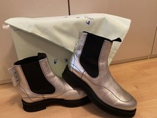 ♥ OFF-WHITE Laminate Chelsea Boot Silver ♥ Leder ♥ D.G.39.OVP!w.NEU!