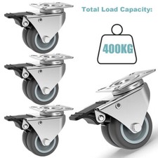 4PCS TRANSPORTROLLEN 50 mm DOPPELROLLEN Strandkorbrollen LENKROLLEN GRAU 100KG