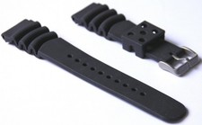  Eichmüller 22mm Kautschuk XXL Taucher Uhren Armband mit Edelstahl Dornschließe