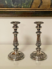 Paar  Kerzenständer Leuchter Antik  Rokoko versilbert Sheffield gemarkt