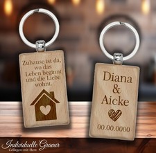 1 Schlüsselanhänger Gravur Geschenk Valentinstag Haus Richtfest Liebe Partner