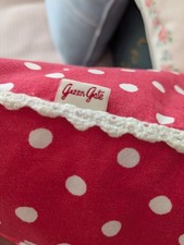 Greengate Kissenhülle Rarität ca 35x35 cm Spot red Tupfen Häkelspitze