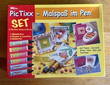 Hobby Line - Set 6 Pic Tixx Pens - Stifte à 25 ml - mit Vorlagen - Pluster Pen -