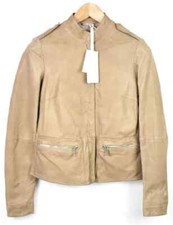 Gas Gledy Wrinkle Sheep Jacke Damen (Eu) 38 Leder Beige Kurz