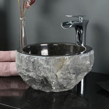 Stein-Waschbecken 35 cm Andesit anthrazit Naturstein-Waschschale wohnfreuden