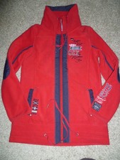 wunderschöne Damen Outdoor- Fleece- Jacke Stehkragen rot blau SOCCX Gr. M 38 TOP