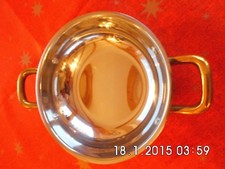 Beilagenschalen dm 20cm verchromt mit Messinggriffen sehr gut erhalten