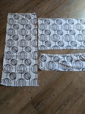 Ikea Stoffreste -  Insgesamt 3 Stück -  Weiß mit Muster - für Bastelzwecke ..