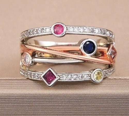 Silber rosegold ring - silber,