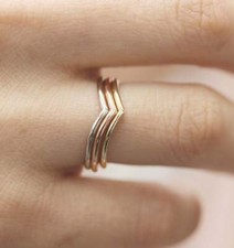Chevron Goldring 14K Gold Gelbgold Rosegold Weißgold Vorsteckring Filigran 
